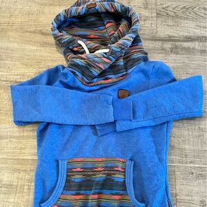 Wanakome Women’s hoodie with Blue and southwest Pattern